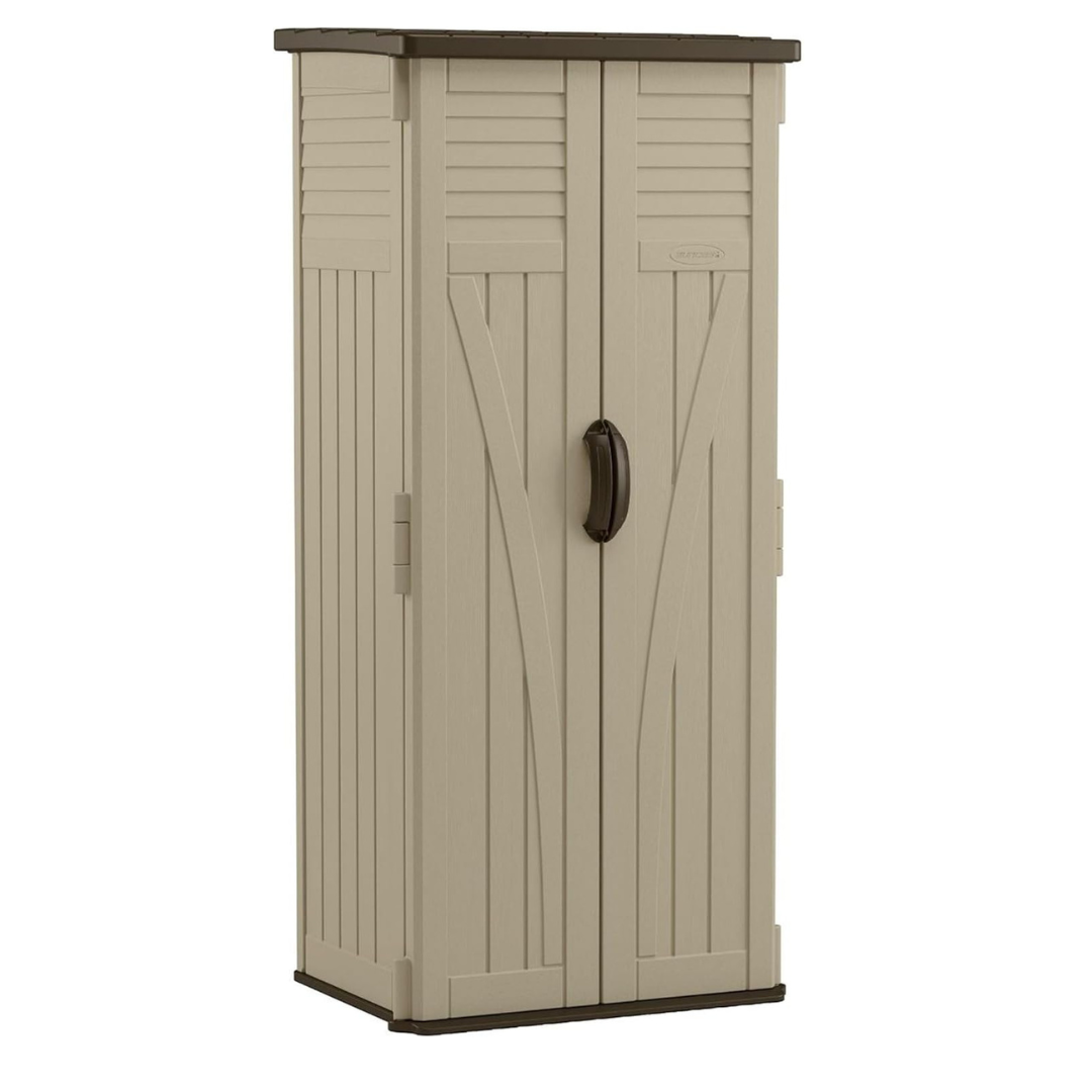 Vertical Outdoor Storage Cabinet in Resin with Double Doors