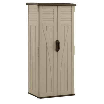 Vertical Outdoor Storage Cabinet in Resin with Double Doors