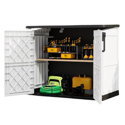 Lockable Door Resin Shed for Outdoor Storage - 36 Cubic Feet