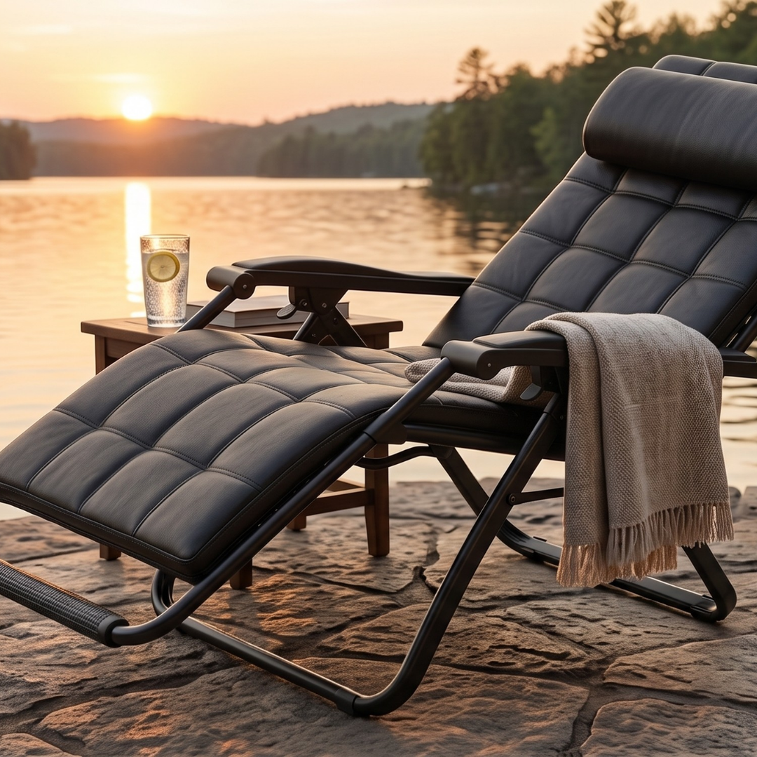 Foldable Lounge Chair with Removable Cushion – Oversized Recliner