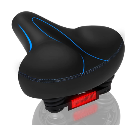 Wide Saddle Bike Seat with Reflective Strip – Water-Resistant Design