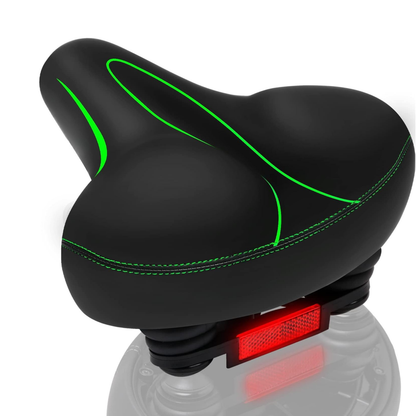 Wide Saddle Bike Seat with Reflective Strip – Water-Resistant Design