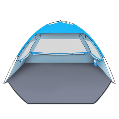 Beach Shade Canopy with Three Mesh Panels and Carrying Bag