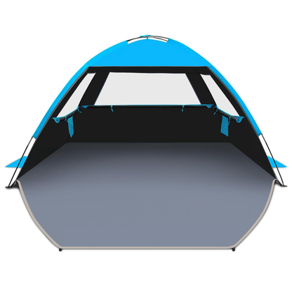 Beach Shade Canopy with Three Mesh Panels and Carrying Bag