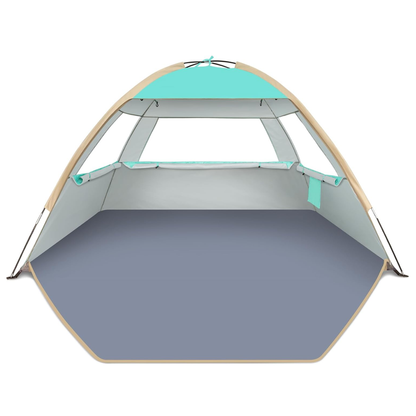 Beach Shade Canopy with Three Mesh Panels and Carrying Bag
