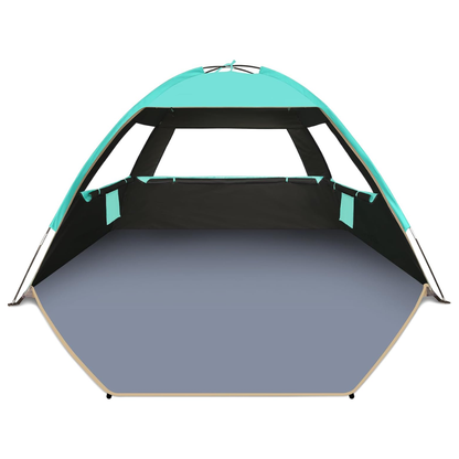 Beach Shade Canopy with Three Mesh Panels and Carrying Bag