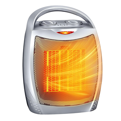 Compact Ceramic Heater with Thermostat, Fan Function, and Safety Shutoff