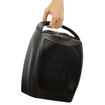 Compact Ceramic Heater with Thermostat, Fan Function, and Safety Shutoff