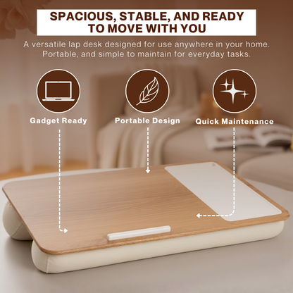 Lap Desk for Home Office, Includes Mouse Pad, Cushion, and Phone Holder