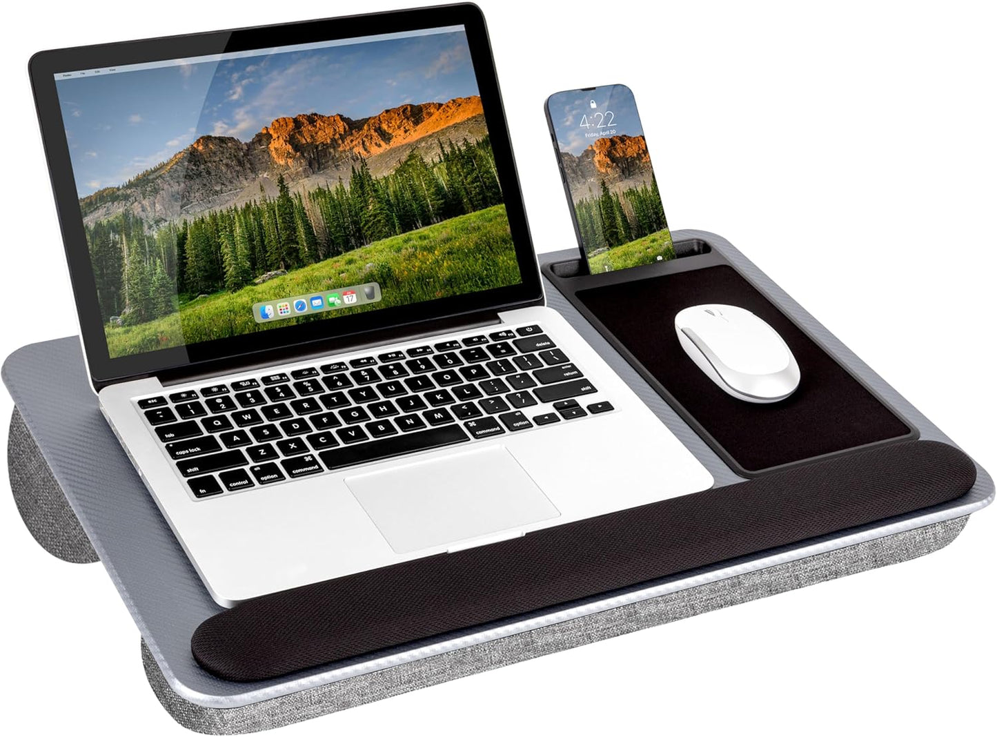 Lap Desk for Home Office, Includes Mouse Pad, Cushion, and Phone Holder