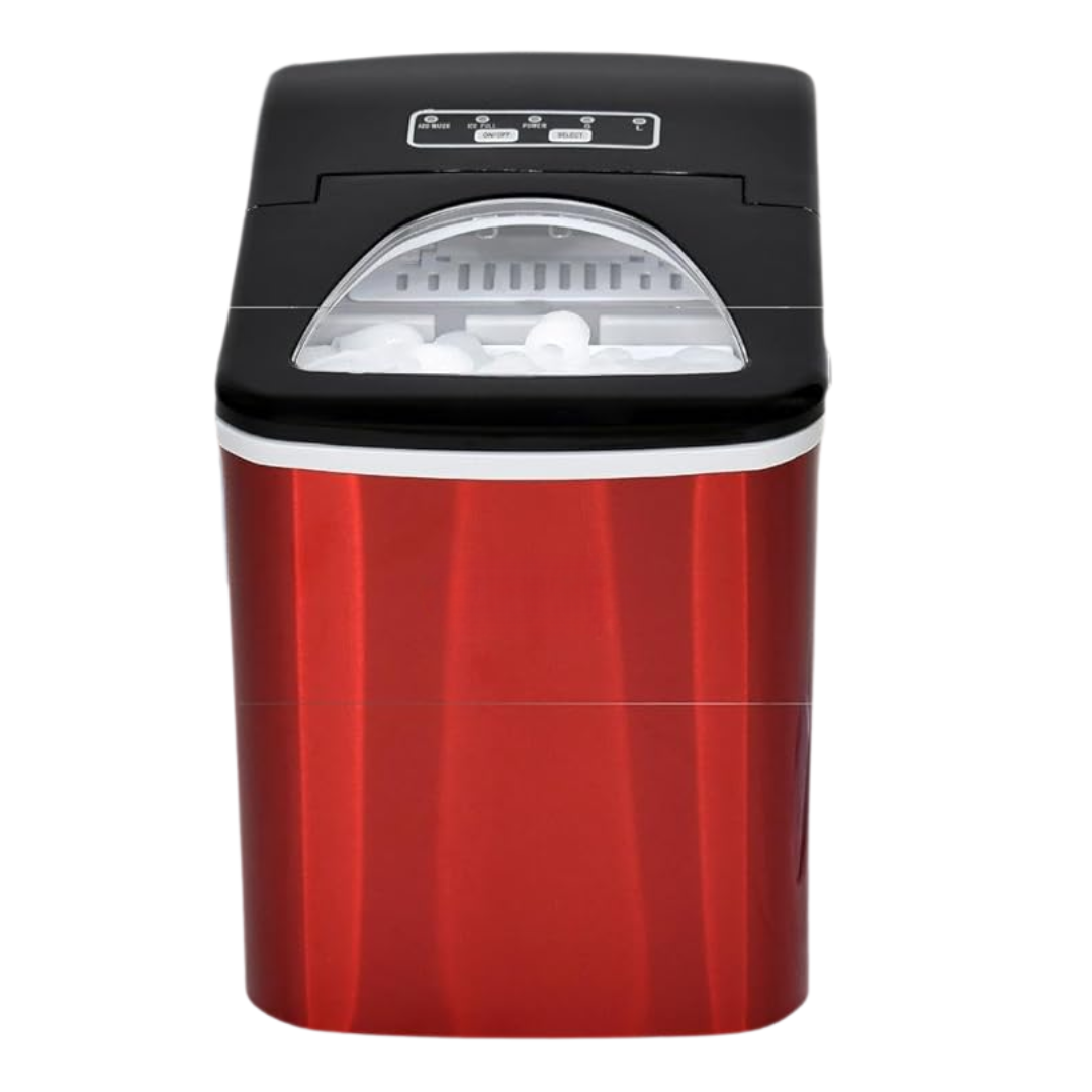 Compact Ice Maker Producing 26 Pounds Daily with Transparent Lid