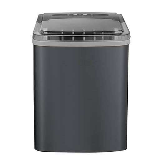 Compact Ice Maker Producing 26 Pounds Daily with Transparent Lid