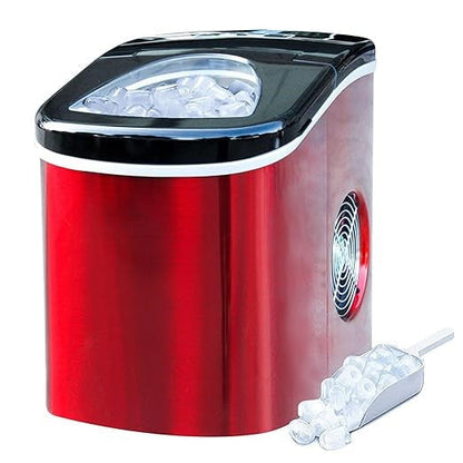 Compact Ice Maker Producing 26 Pounds Daily with Transparent Lid