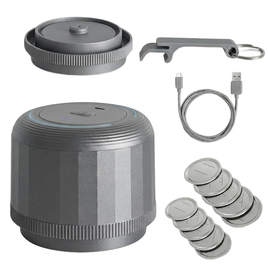 Vacuum Sealer Kit for Mason Jars with Lids, Portable Gray Design