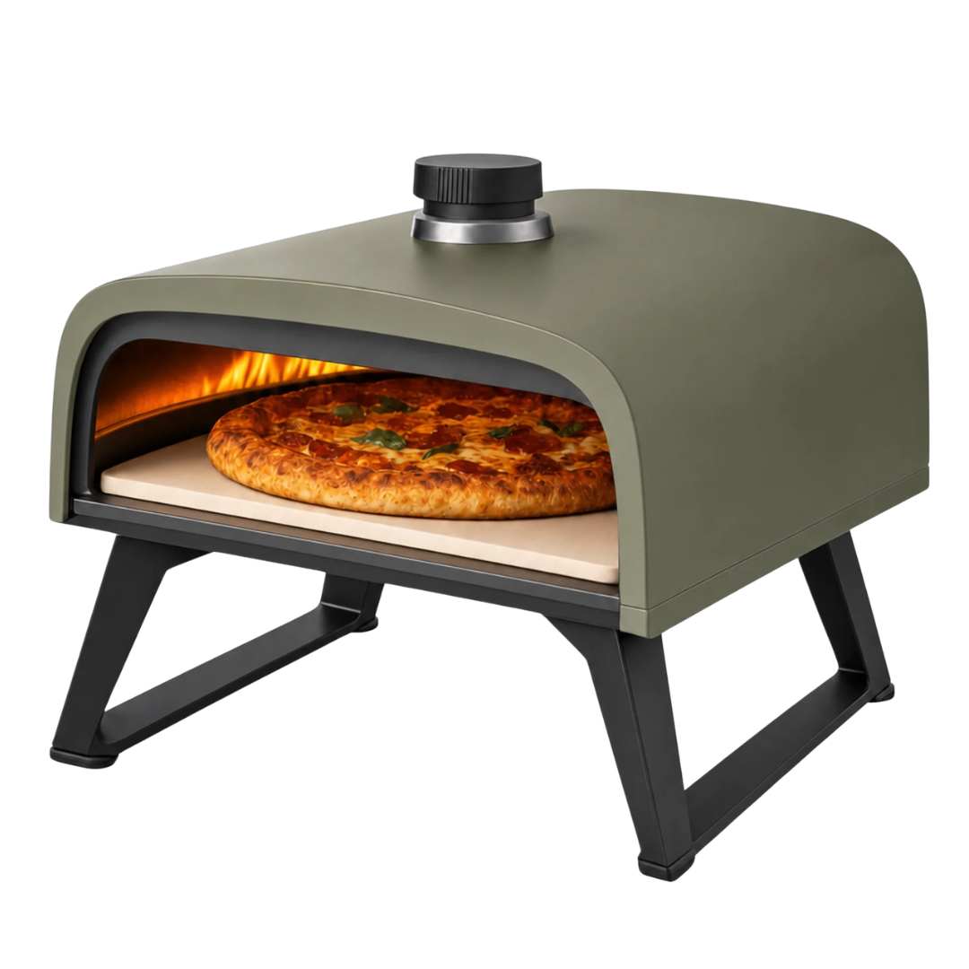 Outdoor Gas Pizza Oven with 13-Inch Stone – Portable Cooking Kit