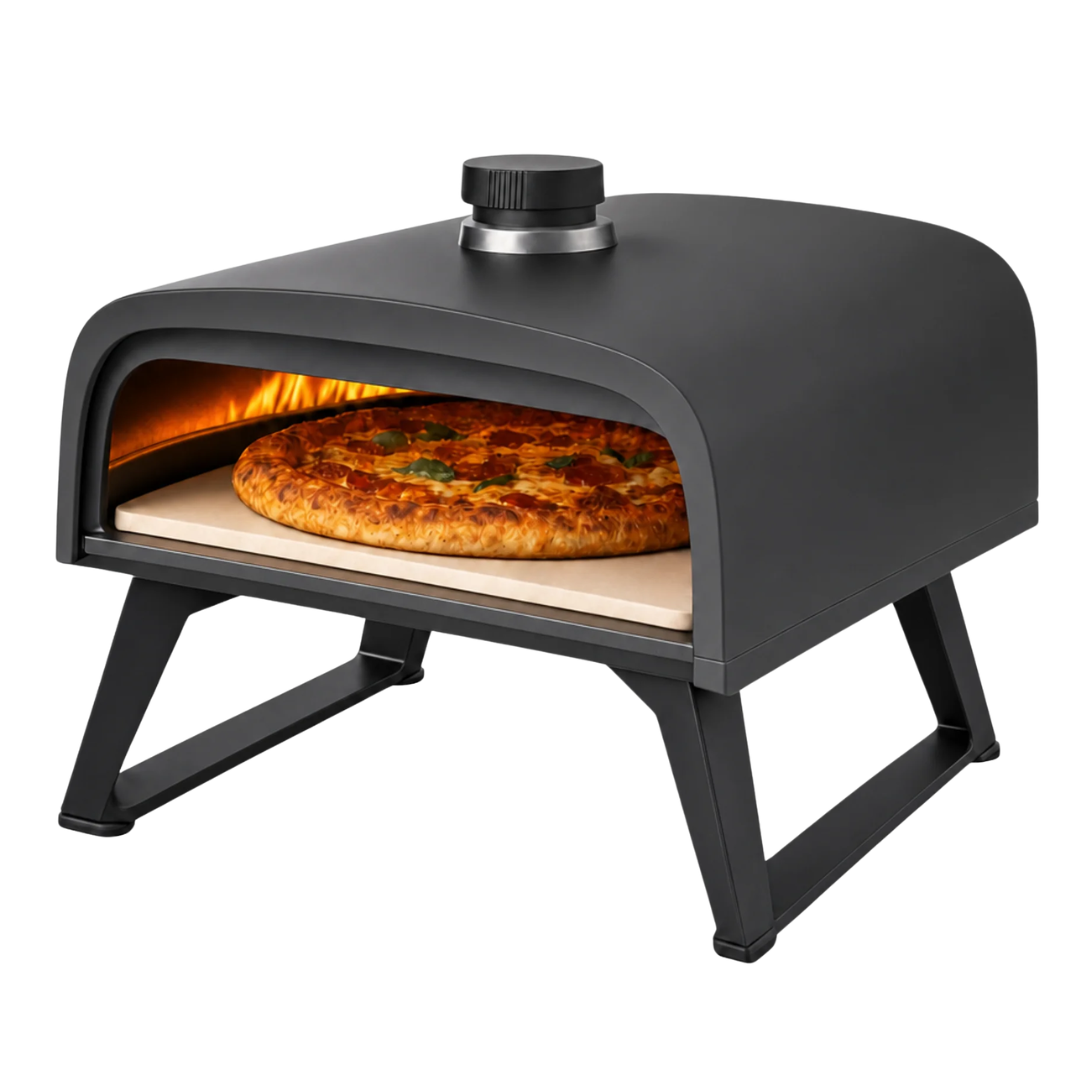Outdoor Gas Pizza Oven with 13-Inch Stone – Portable Cooking Kit