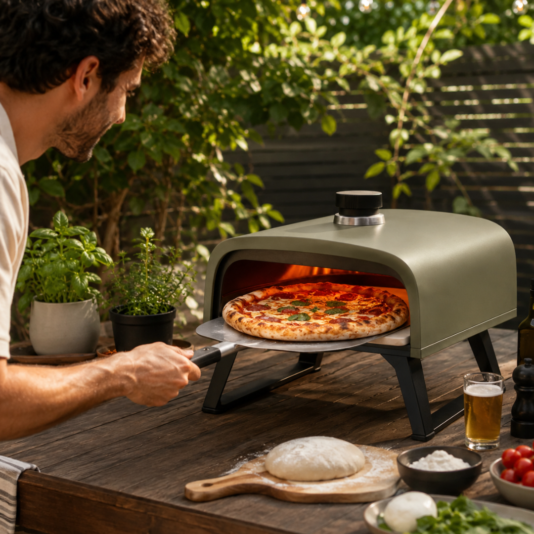 Outdoor Gas Pizza Oven with 13-Inch Stone – Portable Cooking Kit