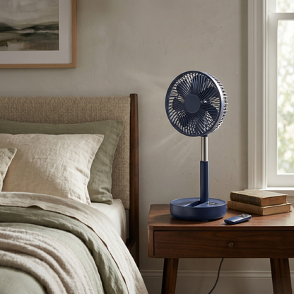 Rechargeable Oscillating Pedestal Fan – Portable with Timer Function