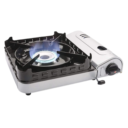 Compact Butane Camping Stove with 4 Fuel Canisters - Single Burner