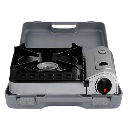 Compact Butane Camping Stove with 4 Fuel Canisters - Single Burner
