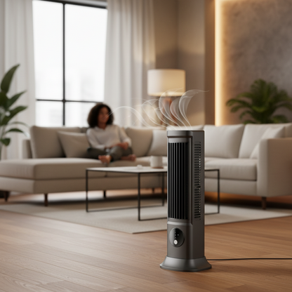 Compact Oscillating Tower Fan with Remote – Efficient Cooling Anywhere