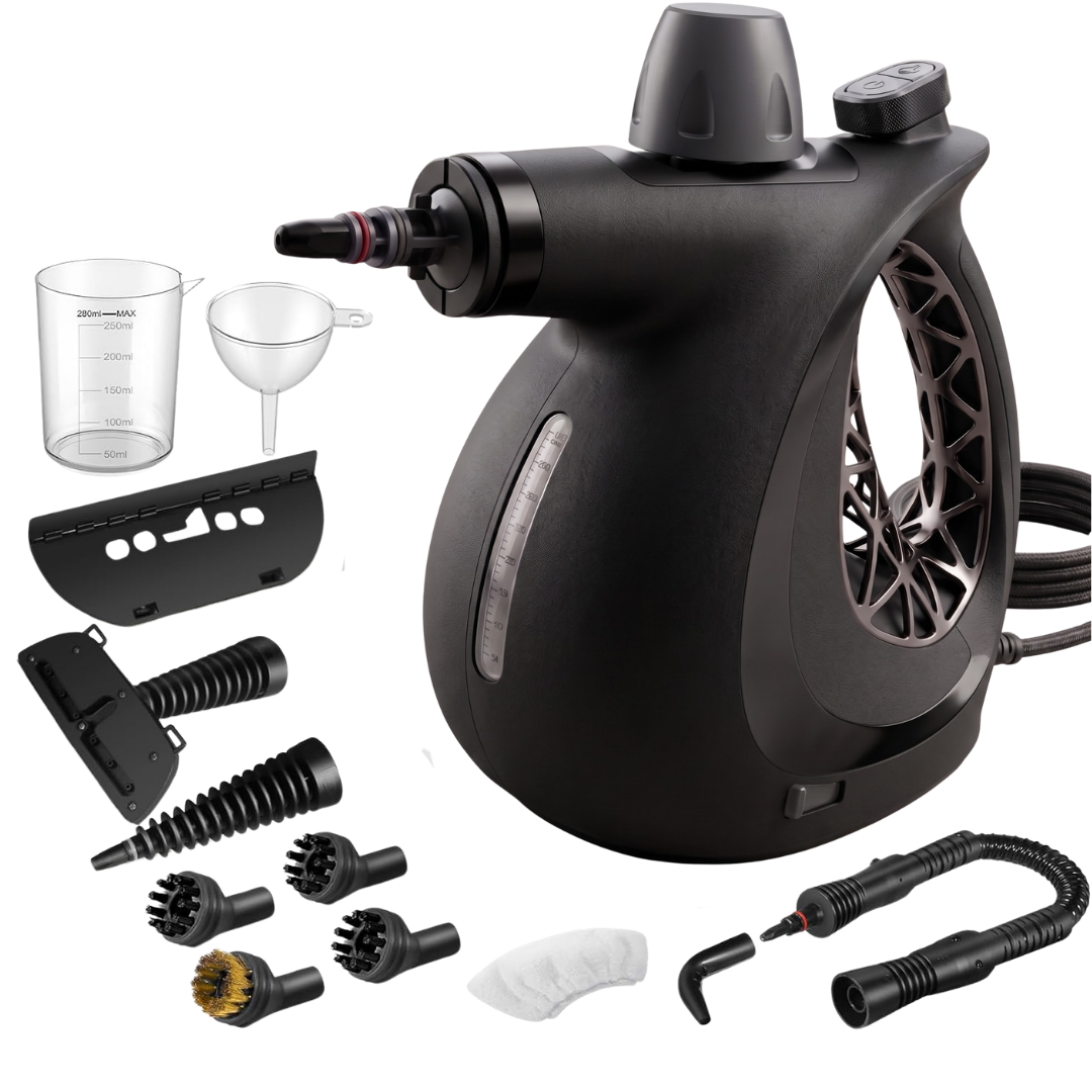 Handheld Steam Cleaner with Pressurized Function and Accessory Set