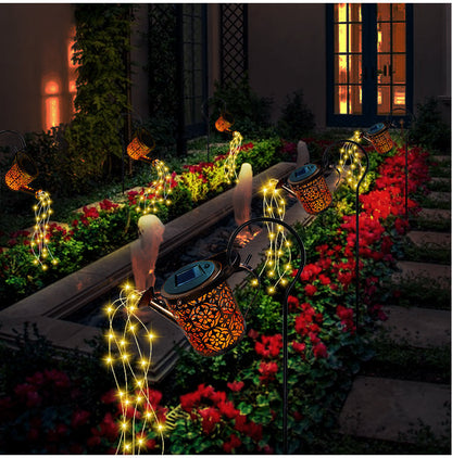 Enchanting Solar-Powered Garden Light with Watering Can Design