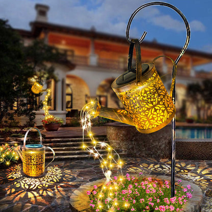 Enchanting Solar-Powered Garden Light with Watering Can Design
