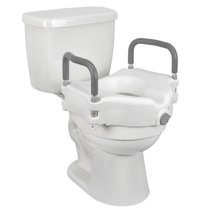 Toilet Seat Elevation Riser with Comfortable Grips and Secure Locking System