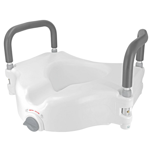 Toilet Seat Elevation Riser with Comfortable Grips and Secure Locking System