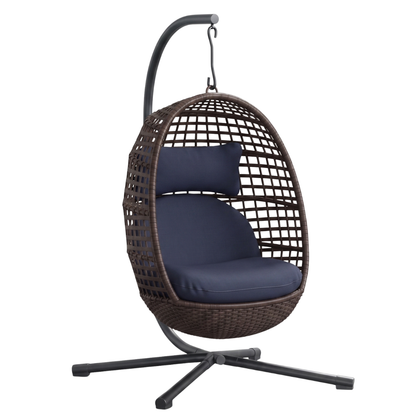 Hanging Egg Chair with Stand – Rattan Wicker, Supports 350 lbs