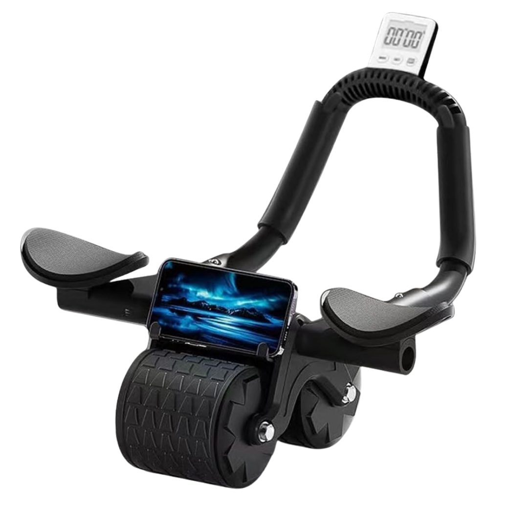 Core Ab Roller with Dual Wheels and Elbow Cushions for Training