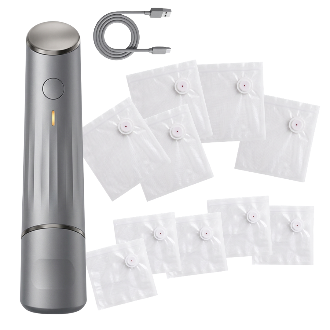 Cordless Handheld Vacuum Sealer – Rechargeable with Reusable Bag