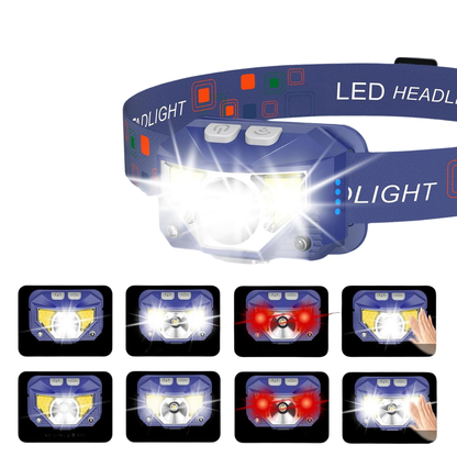 2-Pack Rechargeable Headlamp Flashlight with Sensor and 8 Modes