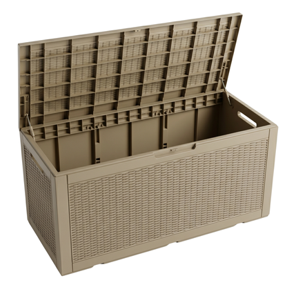 Outdoor Storage Box for Garden Tools - 400 Liters Resin Deck Organizer