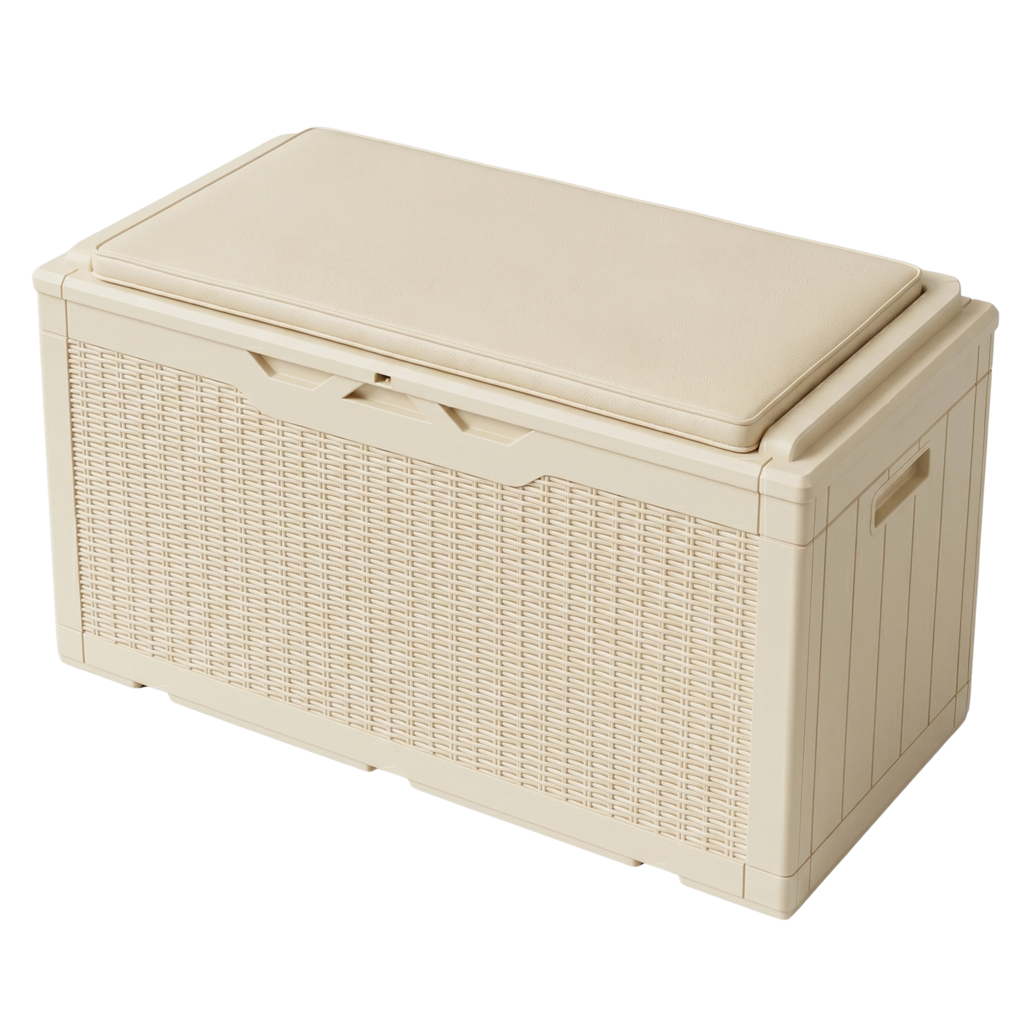 Deck Box for Storage with Cushioned Seating and Lift-Open Feature