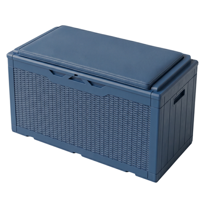 Deck Box for Storage with Cushioned Seating and Lift-Open Feature