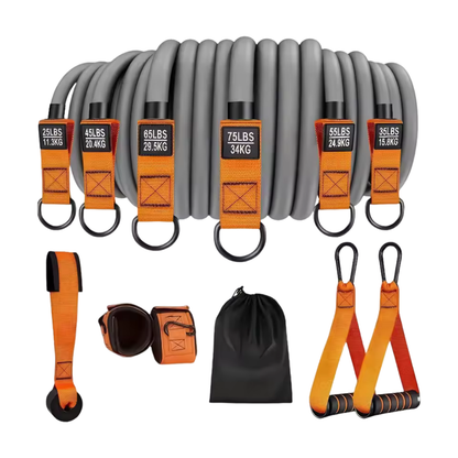 Set of Resistance Bands with Door Anchor, Handles, and Ankle Straps