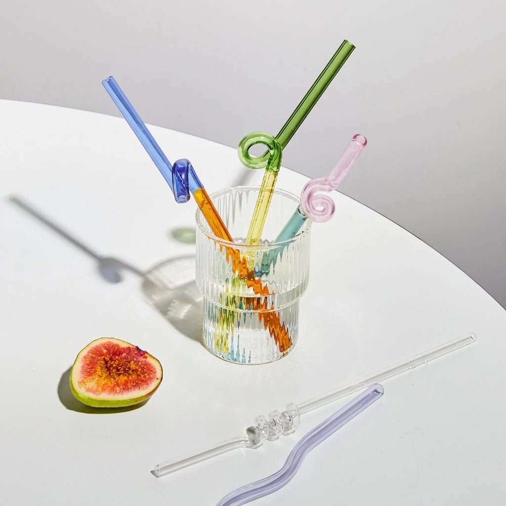 Artisan Glass Drinking Straws - Stylish & Eco-Conscious