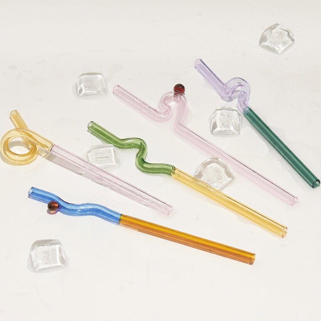 Artisan Glass Drinking Straws - Stylish & Eco-Conscious