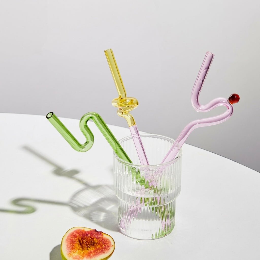 Artisan Glass Drinking Straws - Stylish & Eco-Conscious