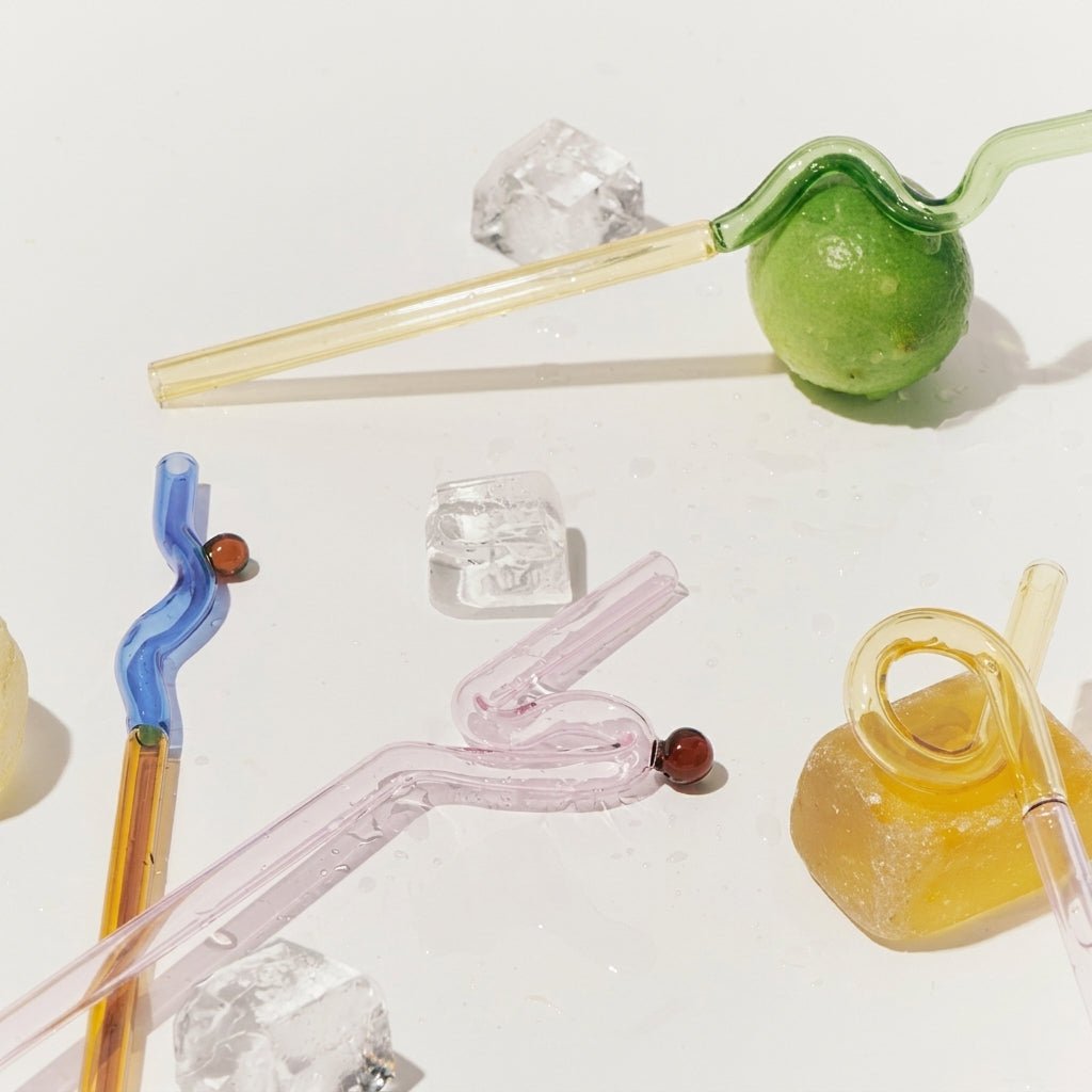 Artisan Glass Drinking Straws - Stylish & Eco-Conscious