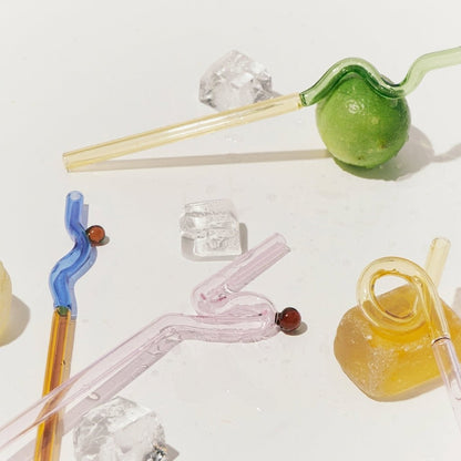 Artisan Glass Drinking Straws - Stylish & Eco-Conscious