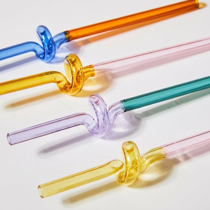 Artisan Glass Drinking Straws - Stylish & Eco-Conscious