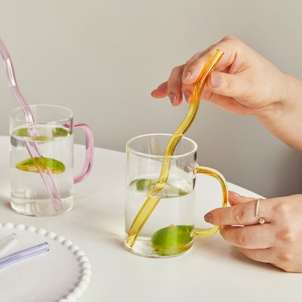 Artisan Glass Drinking Straws - Stylish & Eco-Conscious