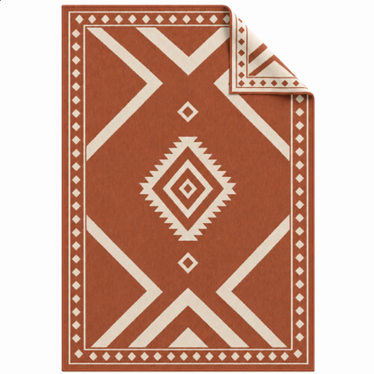 5 x 8 ft Reversible Area Rug for Outdoor Patio, Deck, Porch, RV, Camping