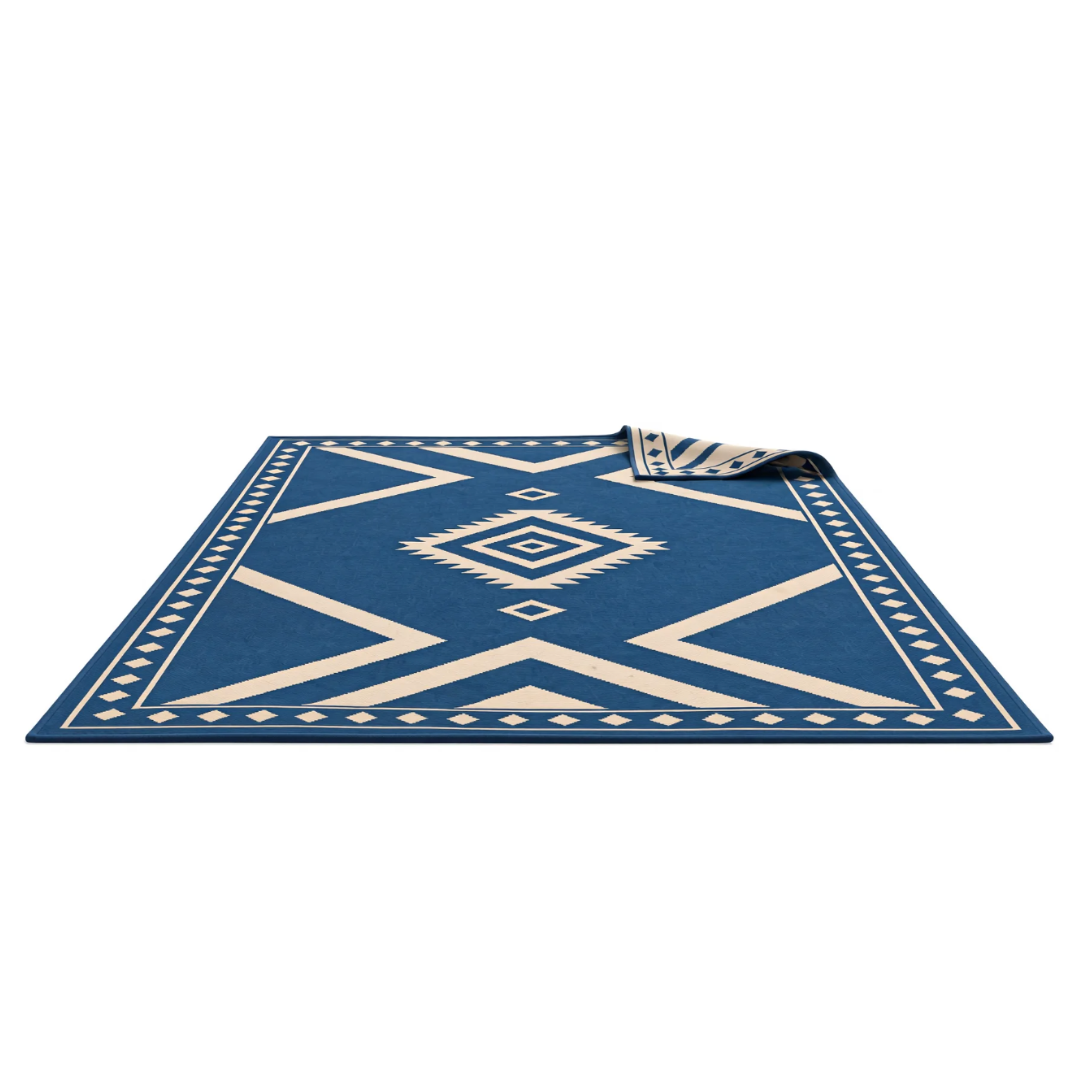 5 x 8 ft Reversible Area Rug for Outdoor Patio, Deck, Porch, RV, Camping