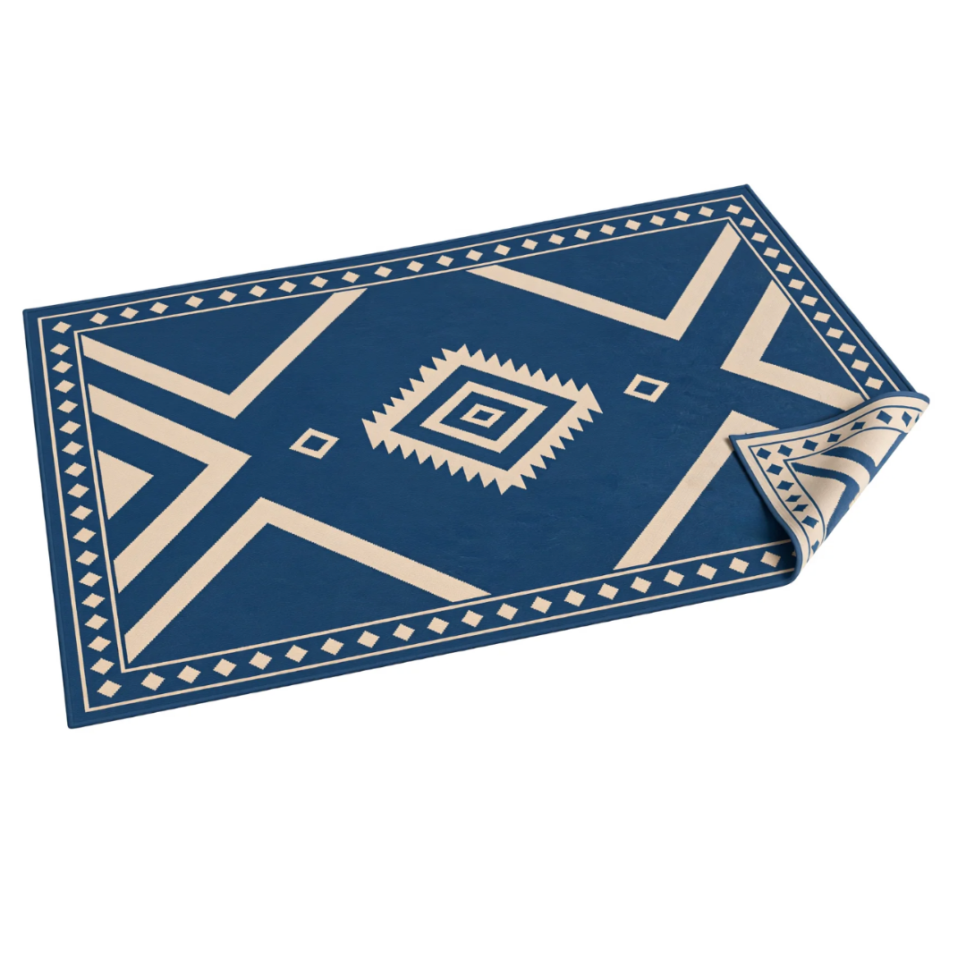 5 x 8 ft Reversible Area Rug for Outdoor Patio, Deck, Porch, RV, Camping