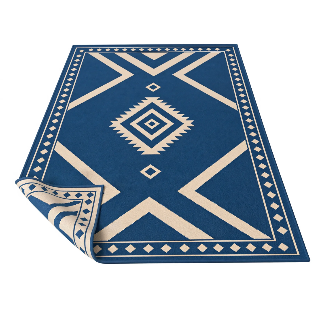 5 x 8 ft Reversible Area Rug for Outdoor Patio, Deck, Porch, RV, Camping