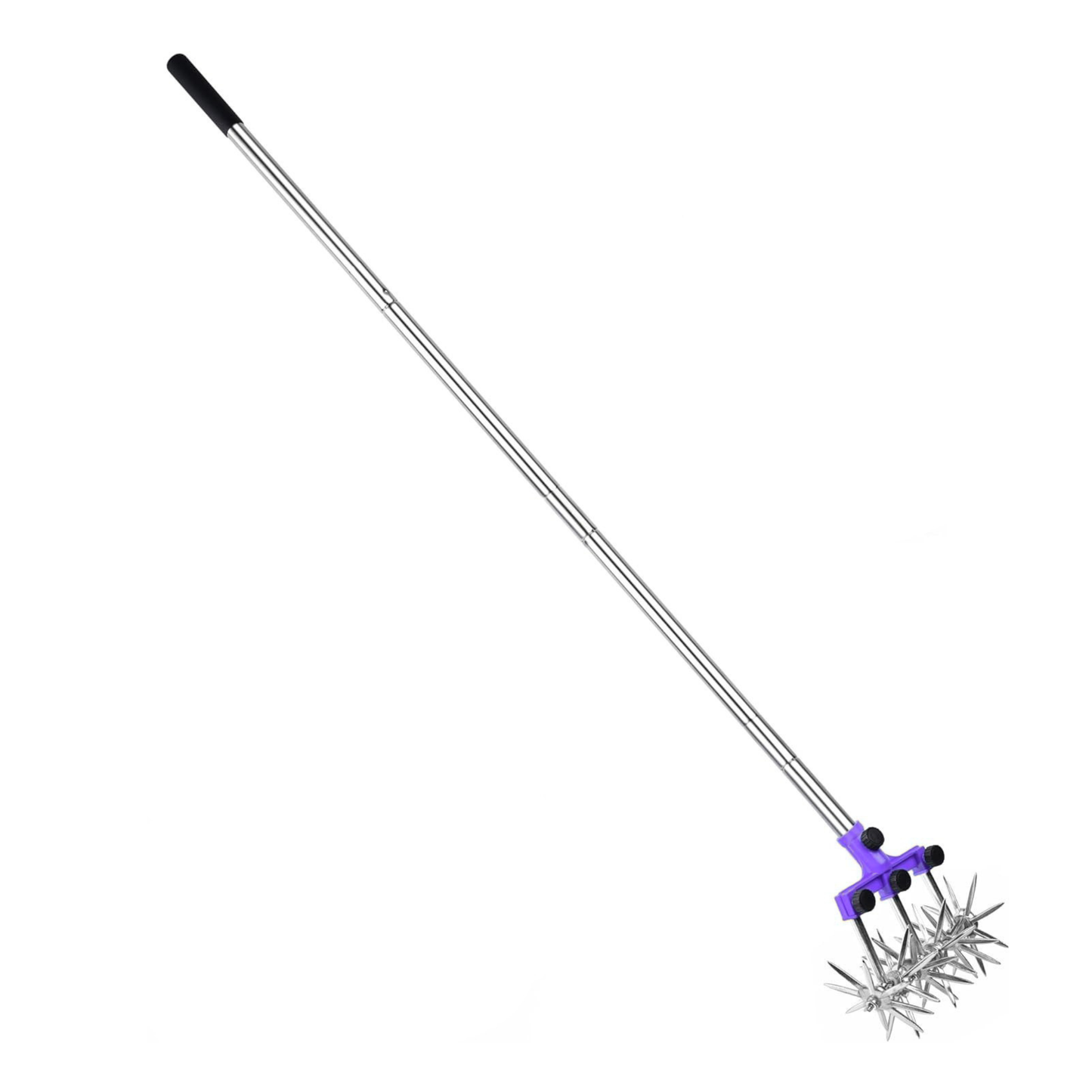Adjustable Stainless Steel Garden Tool - Handheld Rotary Cultivator Tiller